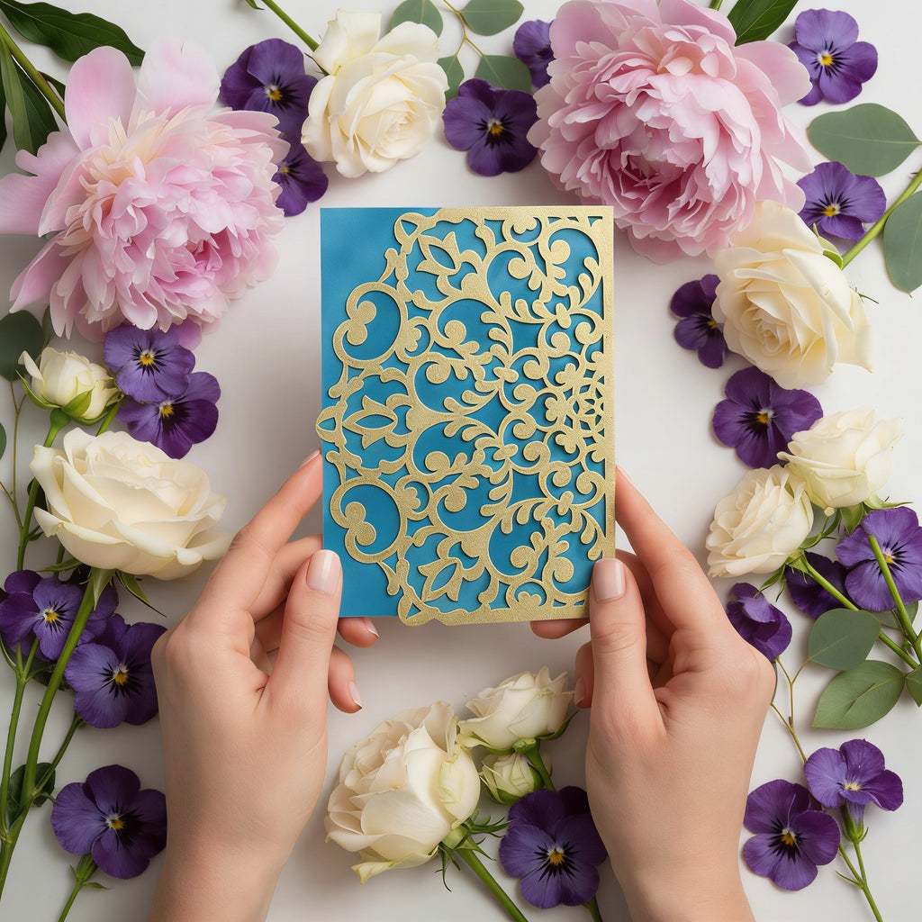 Elegant Laser Cut Greeting Card – Decorative Lace Design for Special Occasions DESIGN-01