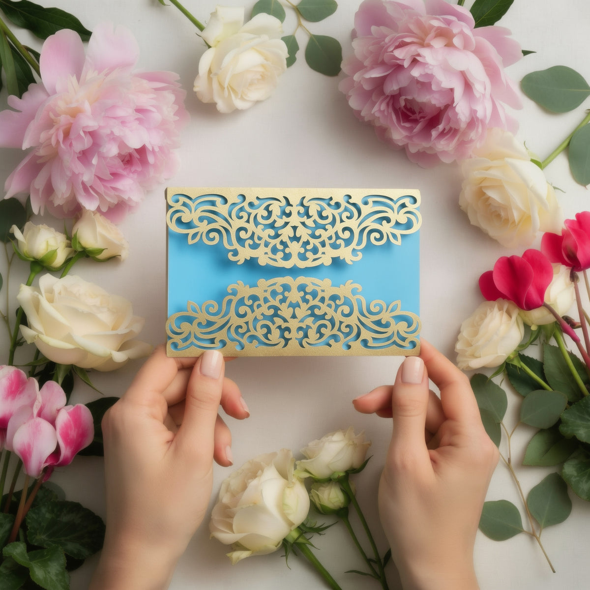 Elegant Laser Cut Greeting Card – Decorative Lace Design for Special Occasions DESIGN-02