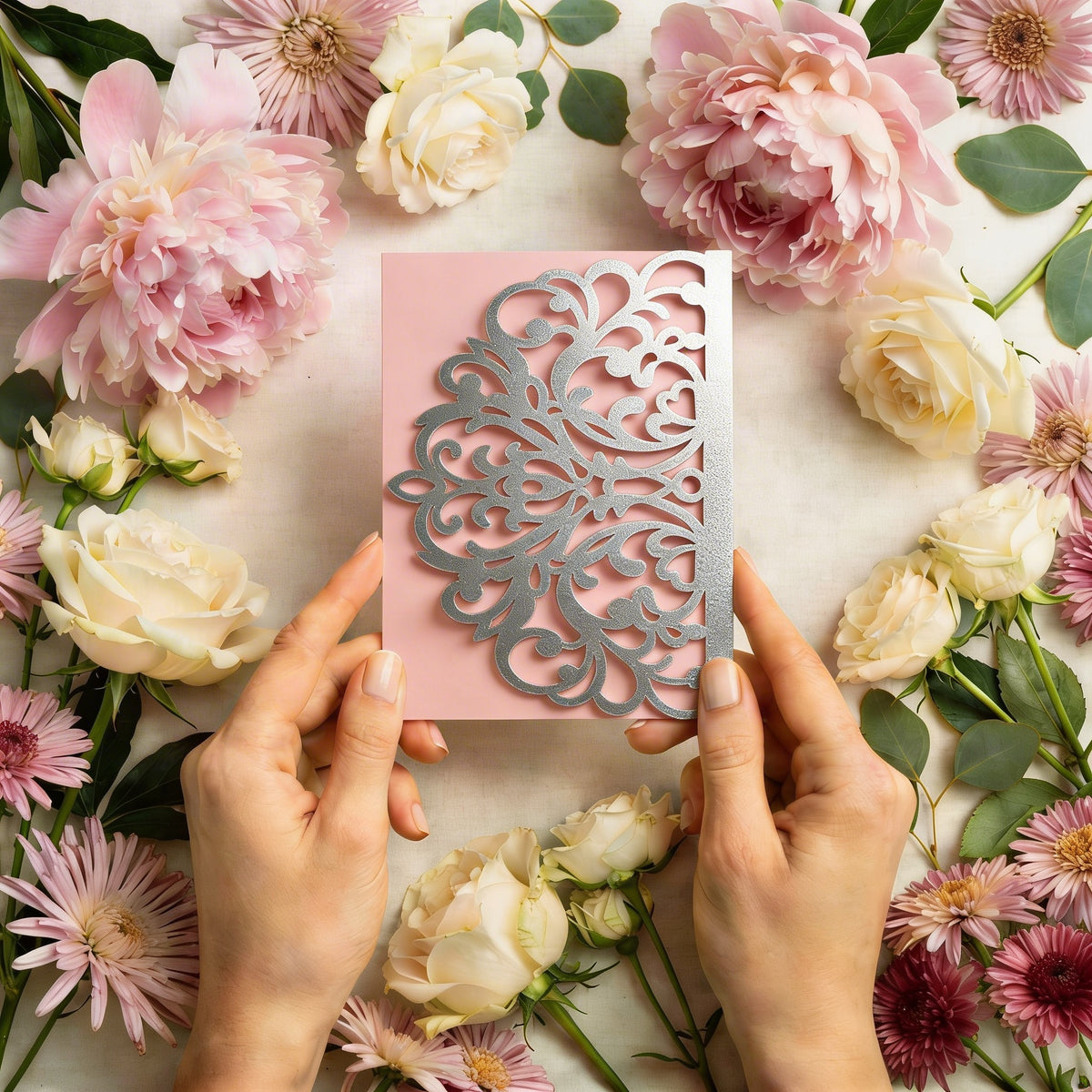 Elegant Laser Cut Greeting Card – Decorative Lace Design for Special Occasions DESIGN-03