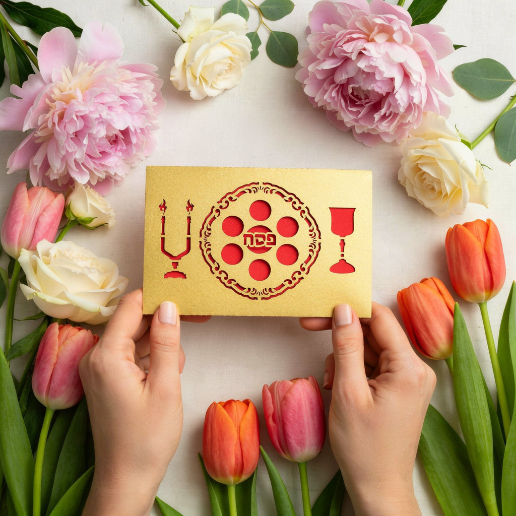 PESAH Laser Cut Greeting Card – Inspired by Traditional Jewish Paper Art