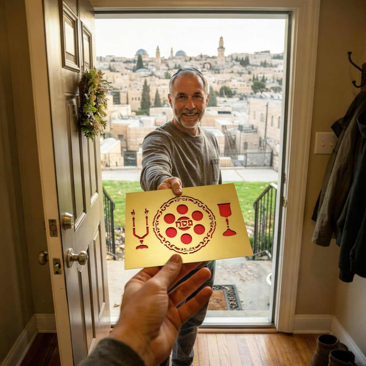 PESAH Laser Cut Greeting Card – Inspired by Traditional Jewish Paper Art
