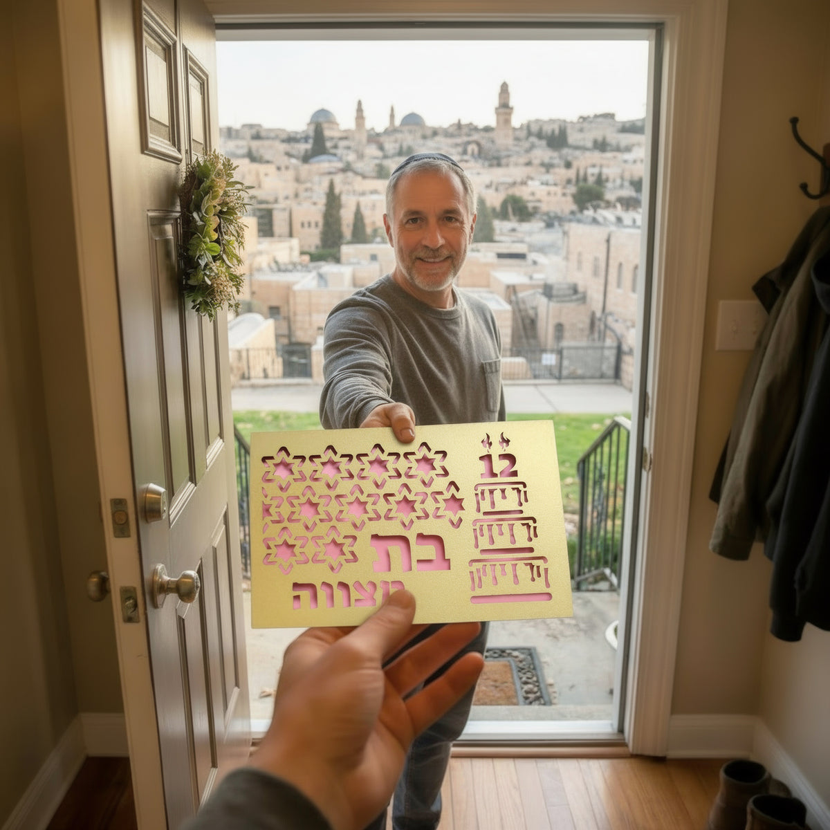 BAT MITZVAH Laser Cut Greeting Card – Elegant Jewish Celebration Card for a Special Coming-of-Age Occasion