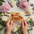 SHABBAT SHALOM Laser Cut Greeting Card – Jewish Sabbath Greeting Card, Judaica Gift, Hebrew Art Card