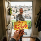 OSHER VE OSHER LILIES SHOSHANOT TZAHOR Laser Cut Greeting Card – Elegant Jewish Floral Blessing Card