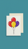 Birthday Balloons illustrated postcard